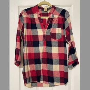 Miami Plaid Top (Red & Navy, Size Large)